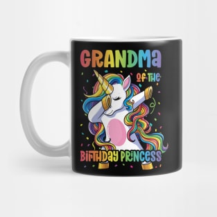 Grandma of the Birthday Princess Dabbing Unicorn Girl Mug